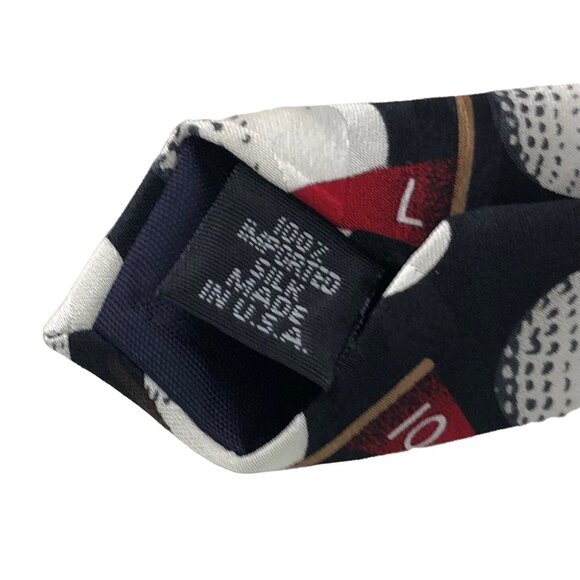 Beans McGee 100% Silk Mens Golf Themed Multicolor Tie Necktie Ball-O-Rama - Picture 6 of 6